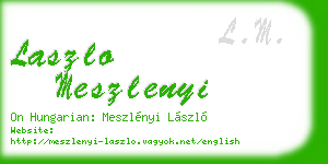 laszlo meszlenyi business card