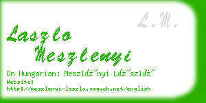 laszlo meszlenyi business card